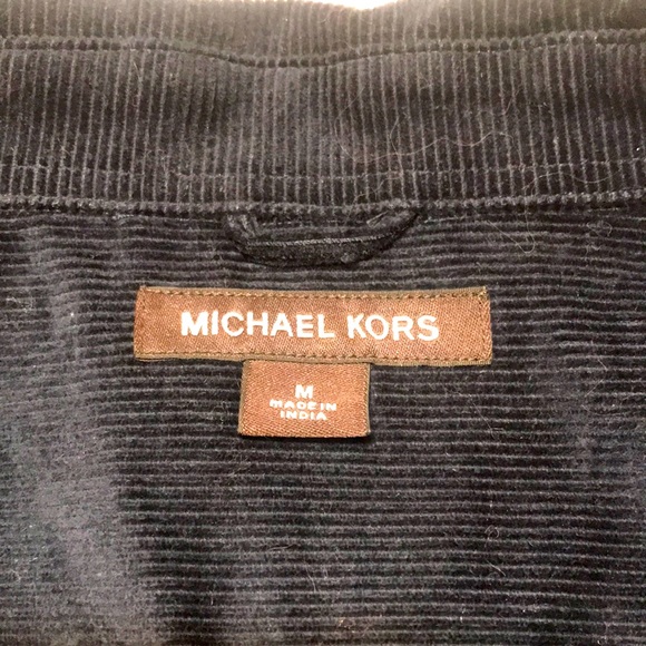 Michael Kors Mens Curdoroy Trucker Shirt - Navy Blue - Medium & Large - Picture 7 of 10